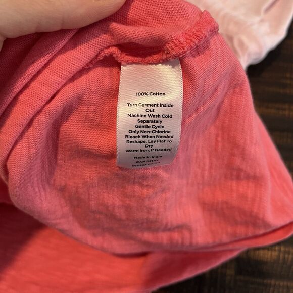 Talbots Super soft Slub Drawstring Waist Dress Dip Dye Pink Size XL Pockets 248 - Picture 9 of 9